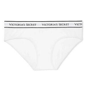 VICTORIA'S SECRET Women's White Logo Cotton Hiphugger Panty size medium